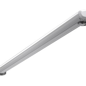 Terrassmarkis med helkassett i grått, upprulle mechanism synlig