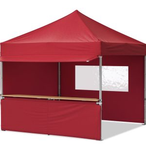 pop-up tält 3x3 röd markis varustusega