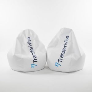 TransferWise bönsäckar, reklamprodukt
