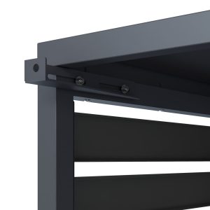 Premium terrassparasoll, fyrkantig beige-värisellä kankaalla ja grån metallirungoilla